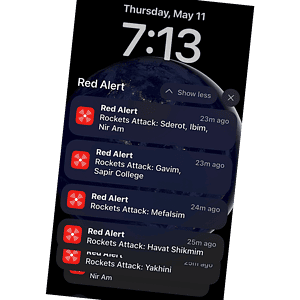 Red Alert reporting of rockets on May 11, 2023
